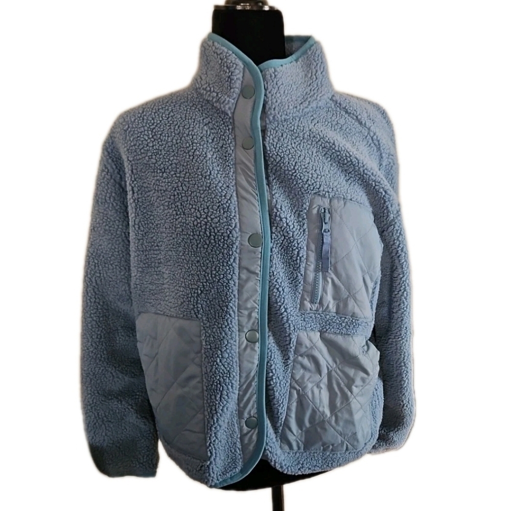 Rails Womens Lorena Steel Blue Sherpa Cozy Winter Outerwear Jacket S - Picture 5 of 16